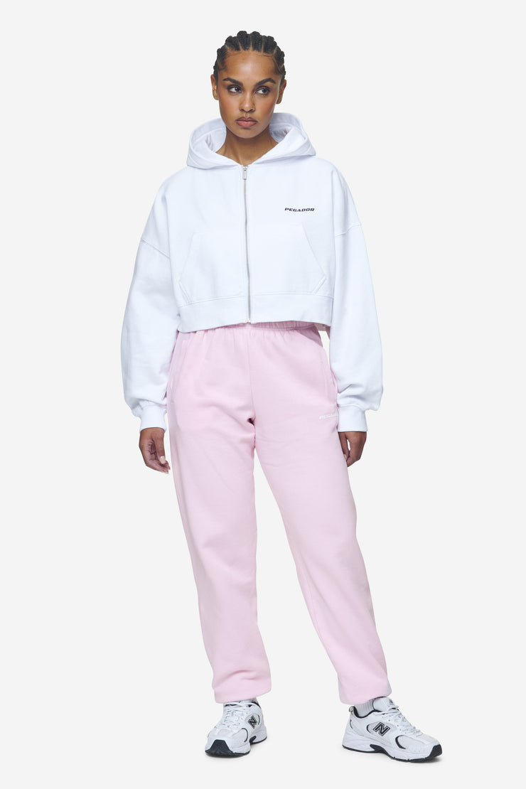 Pegador Villa High Waisted Sweat Pants Washed Bubblegum White Gum