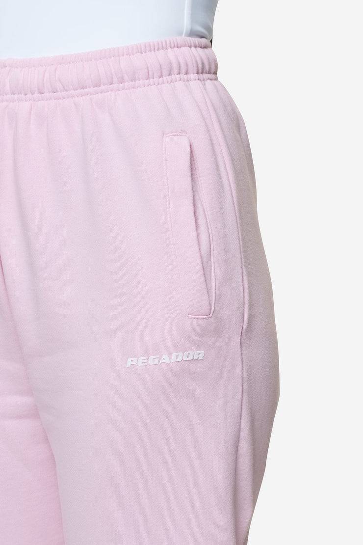 Pegador Villa High Waisted Sweat Pants Washed Bubblegum White Gum
