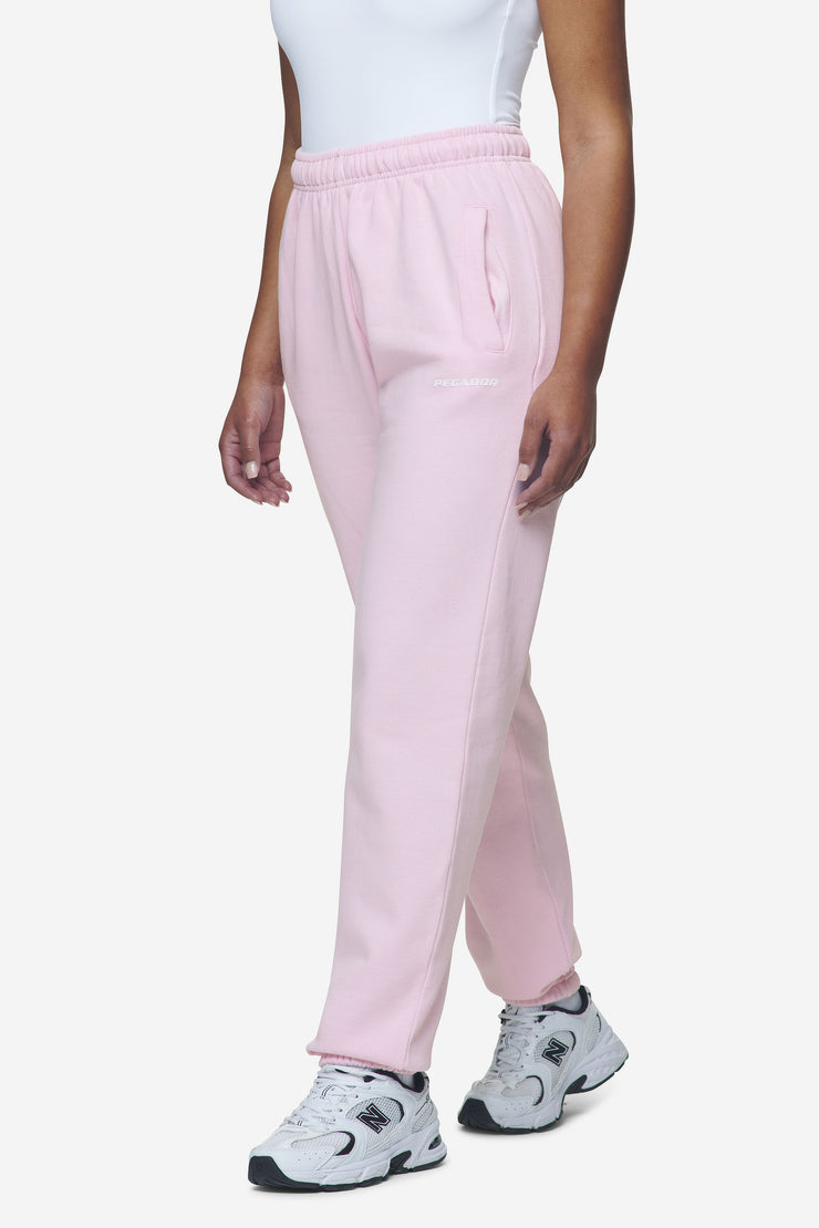 Pegador Villa High Waisted Sweat Pants Washed Bubblegum White Gum