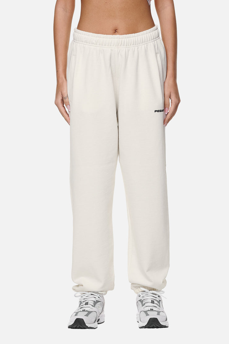 Pegador Villa High Waisted Sweat Pants Washed Coconut Milk Black Gum