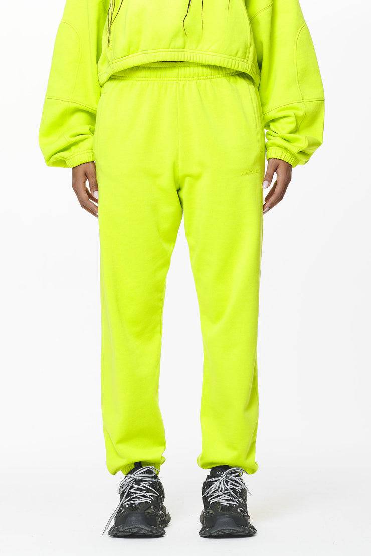 Pegador Villa High Waisted Sweat Pants Washed Lime Yellow Gum