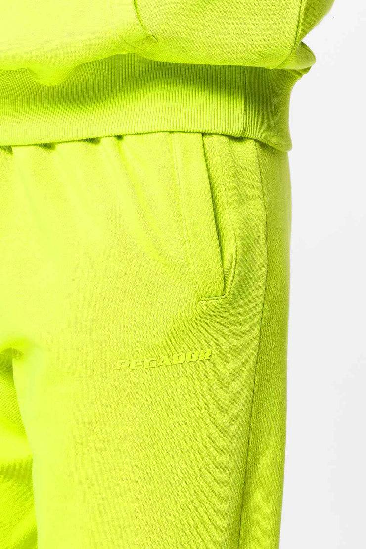 Pegador Villa High Waisted Sweat Pants Washed Lime Yellow Gum
