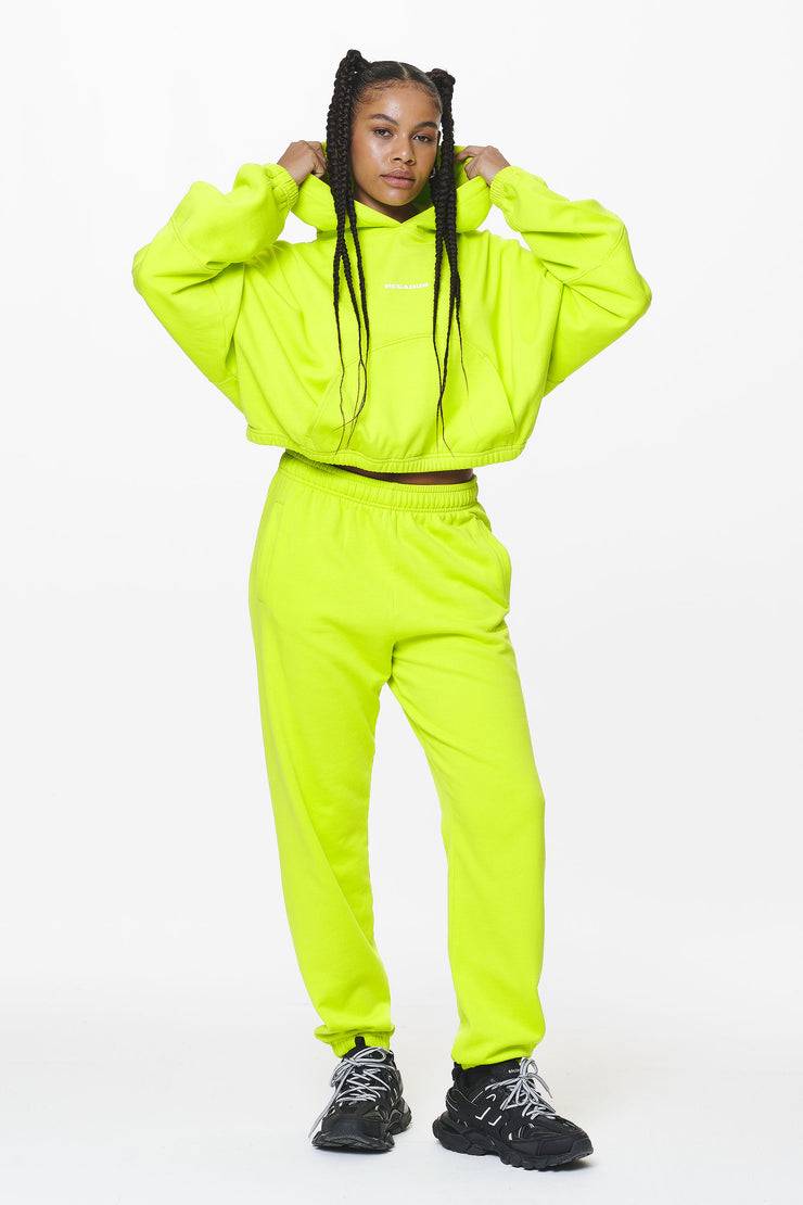 Pegador Villa High Waisted Sweat Pants Washed Lime Yellow Gum