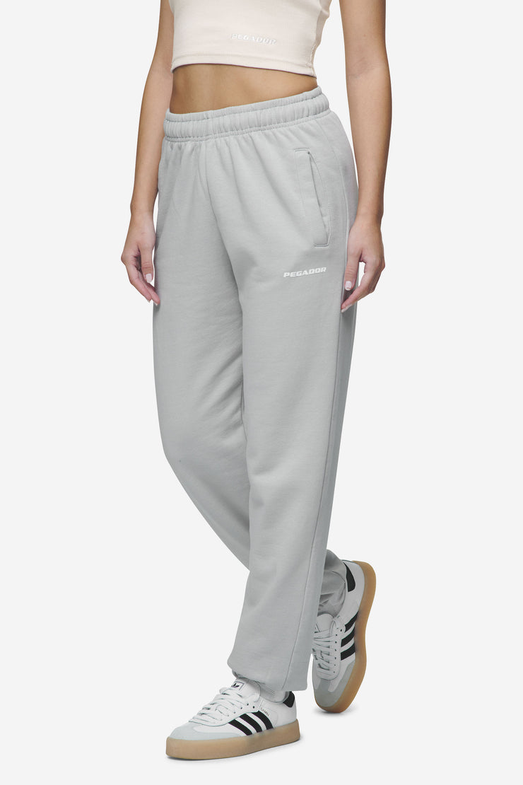Pegador Villa High Waisted Sweat Pants Washed Sky Grey White Gum