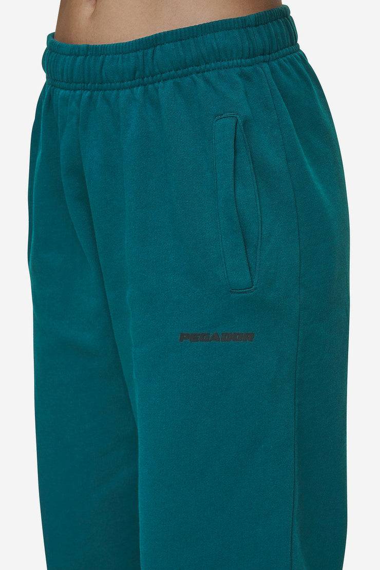 Pegador Villa High Waisted Sweat Pants Washed Urban Turquoise Black Gum