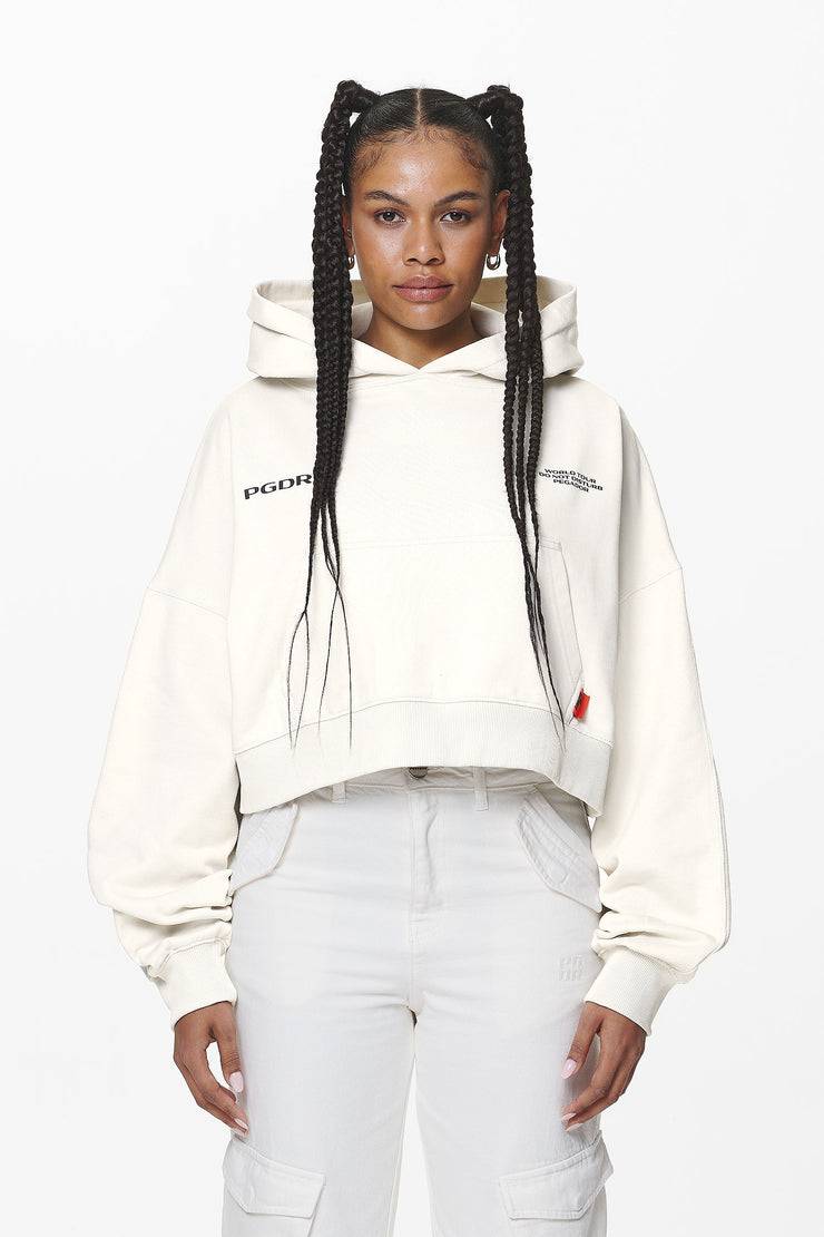 Pegador Vrena Oversized Cropped Hoodie Washed Salty Cream
