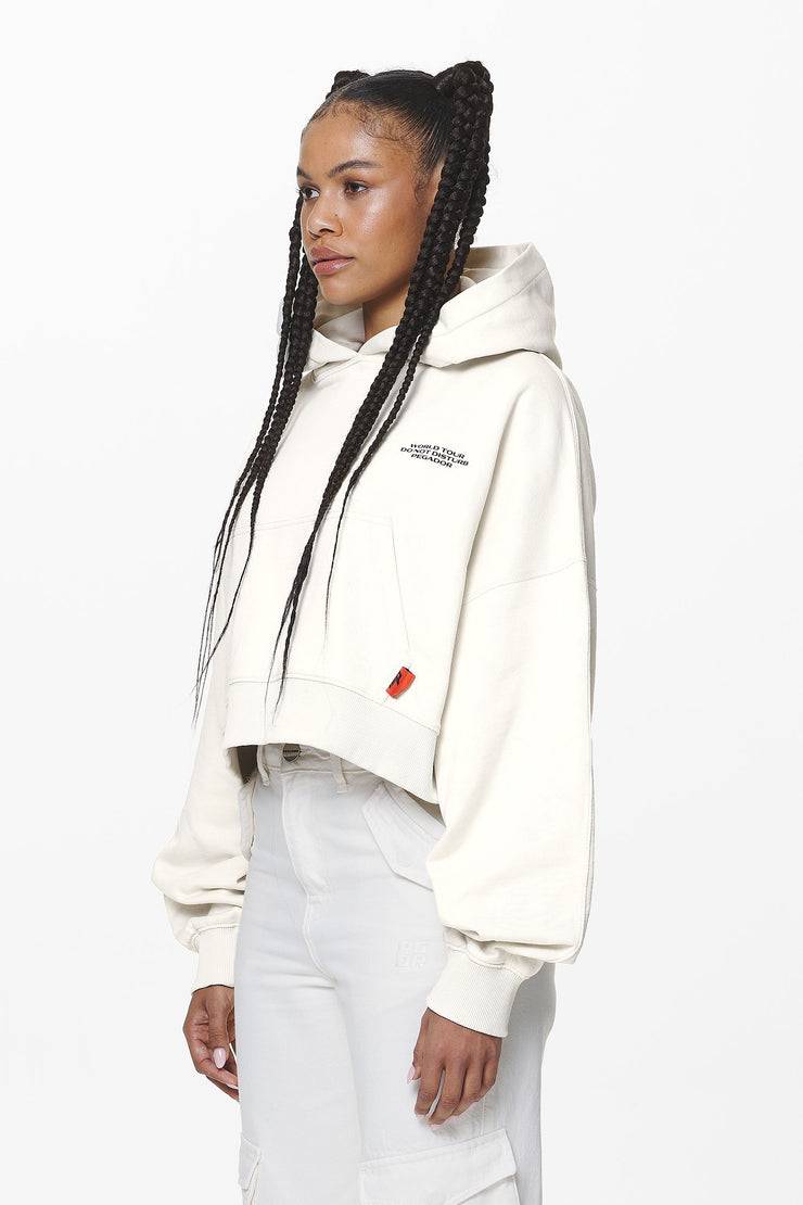 Pegador Vrena Oversized Cropped Hoodie Washed Salty Cream