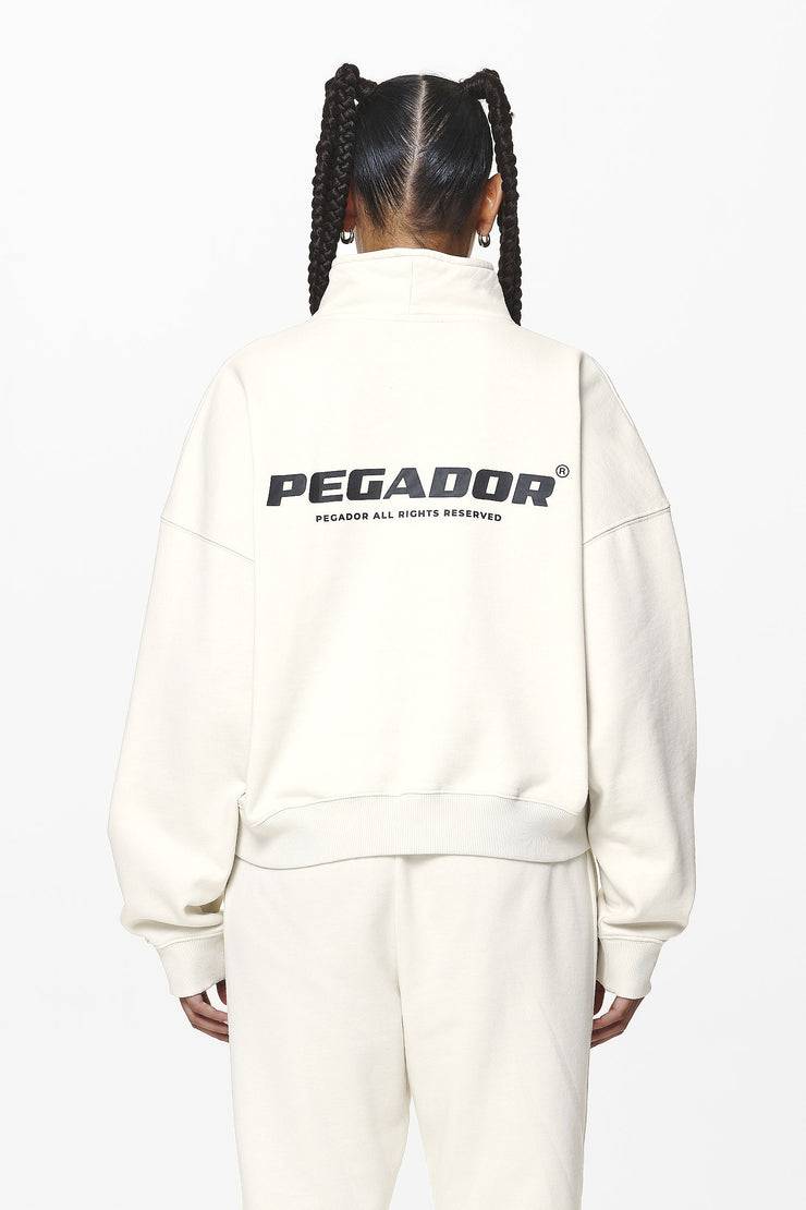 Pegador Vuku Logo Oversized Halfzip Washed Salty Cream