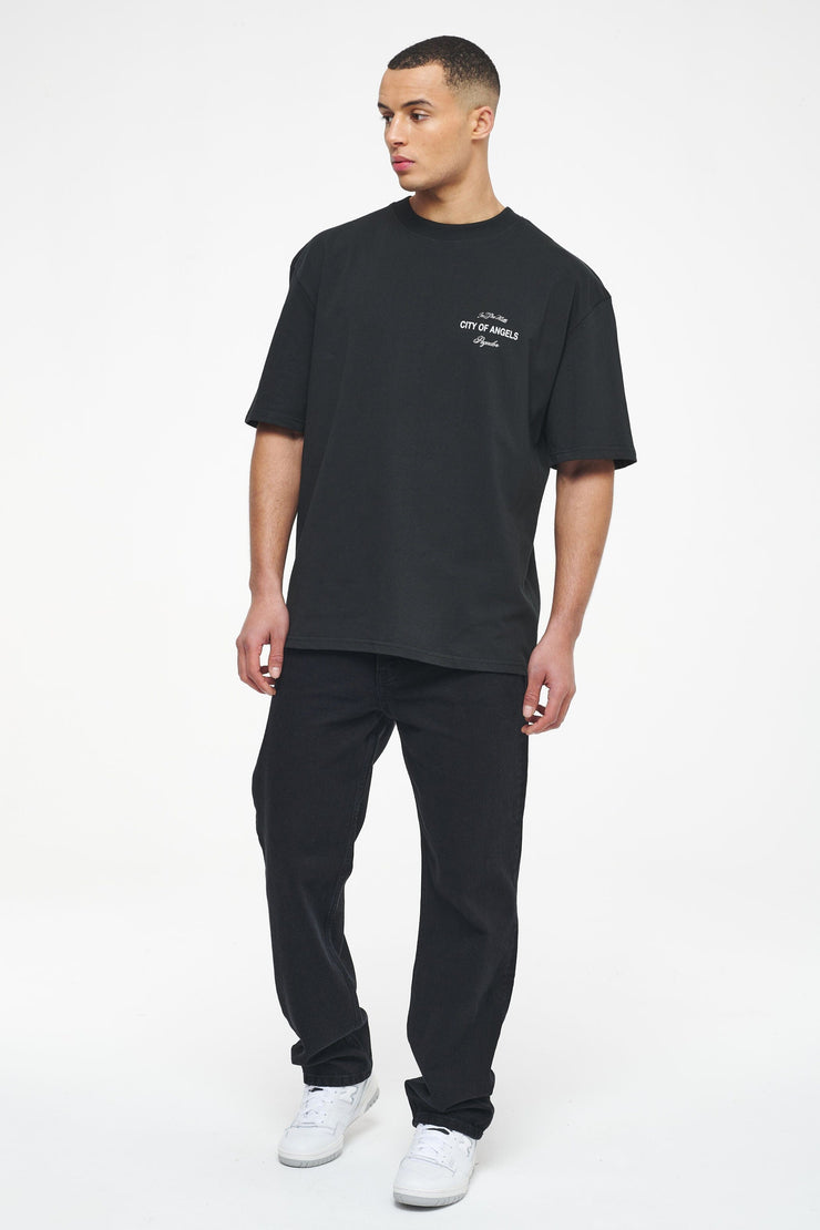 Pegador Wallace Oversized Tee Vintage Washed Black Ink