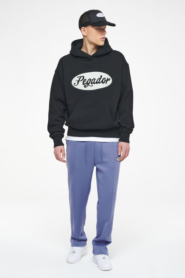 Pegador West Oversized Hoodie Vintage Washed Black Ink White
