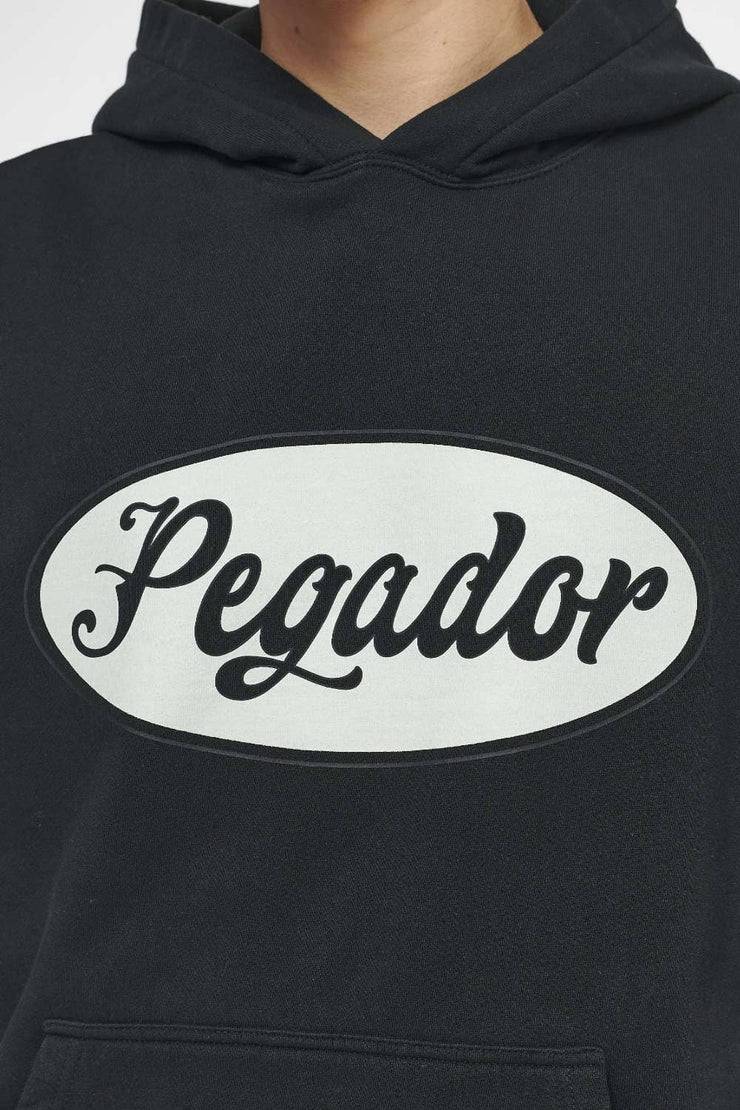 Pegador West Oversized Hoodie Vintage Washed Black Ink White