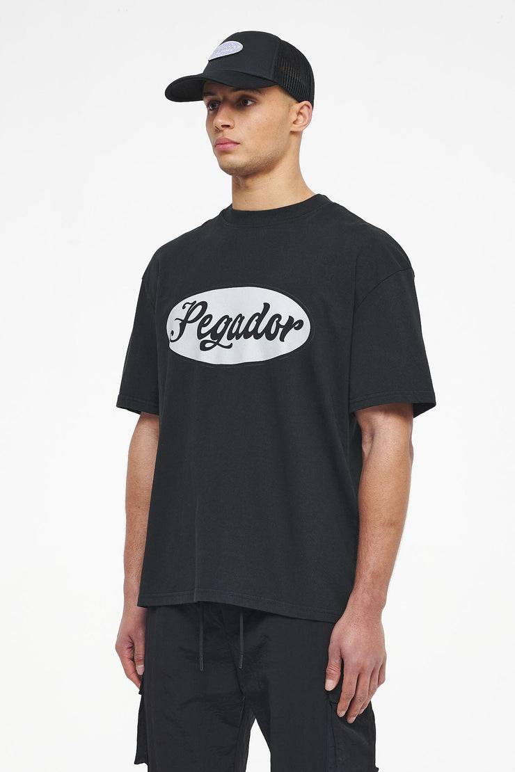 Pegador West Oversized Tee Vintage Washed Black Ink