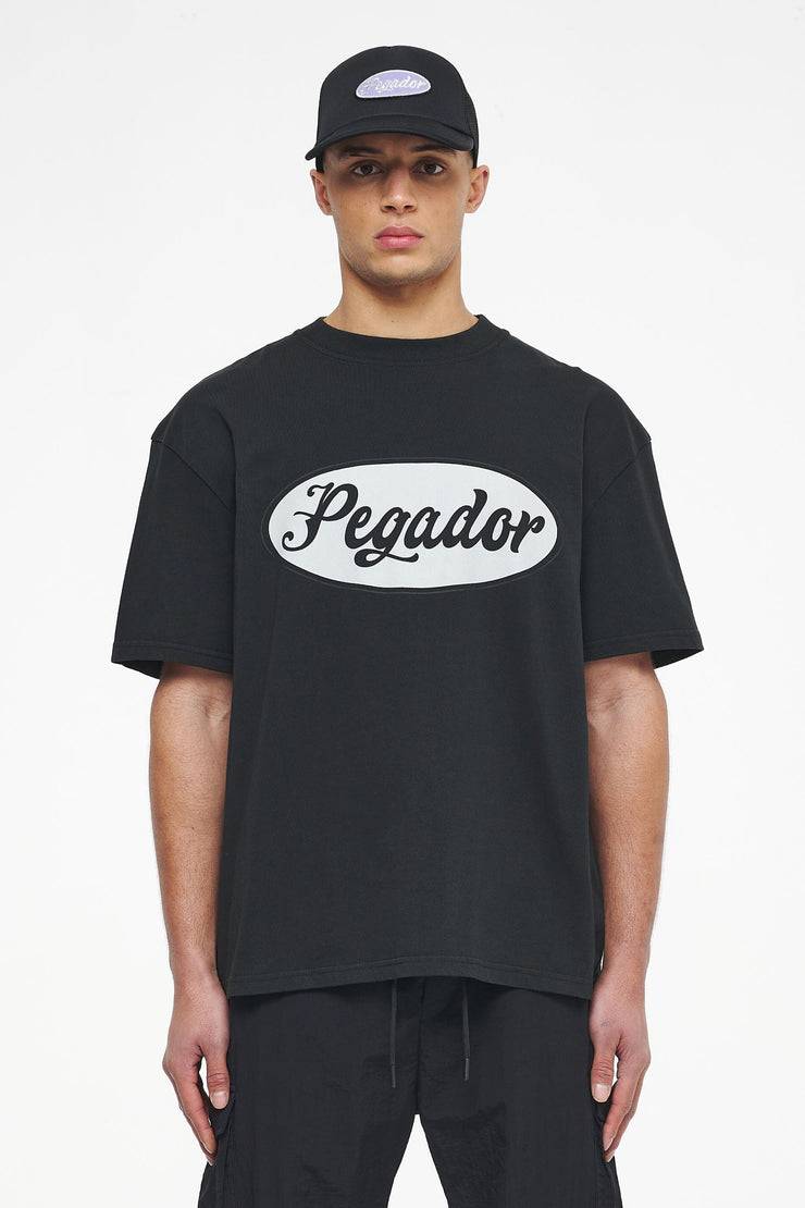 Pegador West Oversized Tee Vintage Washed Black Ink