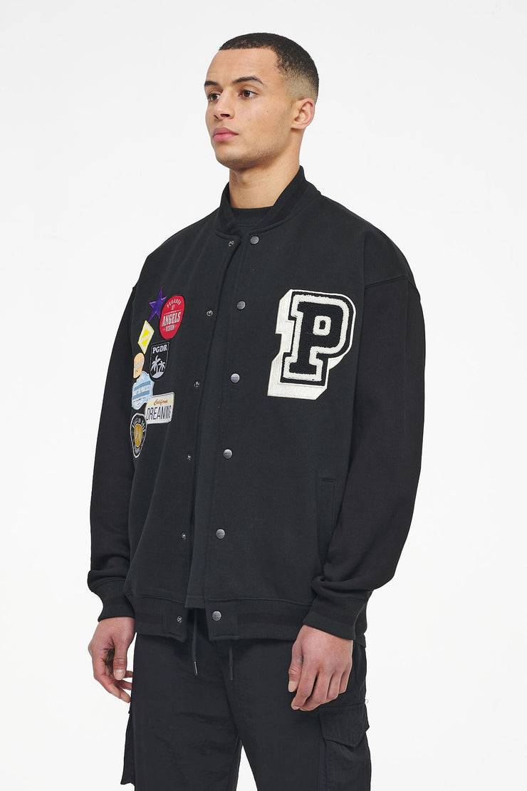 Pegador Whitney Varsity Jacket Washed Black Ink Black
