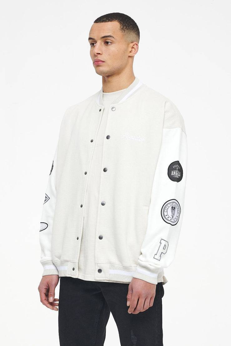 Pegador Yardley Varsity Jacket Washed Angels Cream Bright White