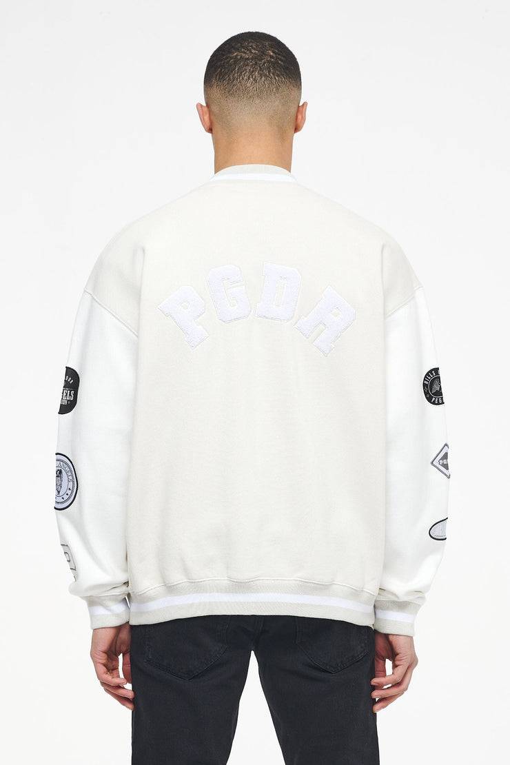Pegador Yardley Varsity Jacket Washed Angels Cream Bright White