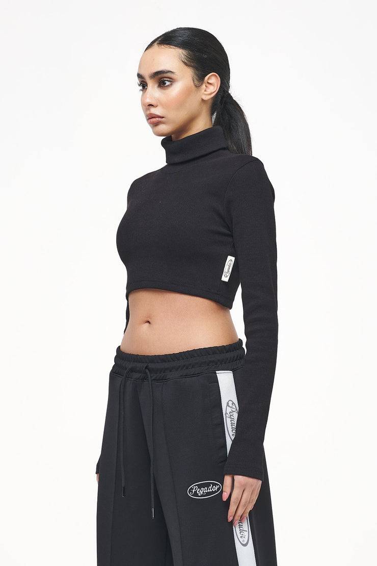 Pegador Zito Rib Cropped Turtleneck Longsleeve Black