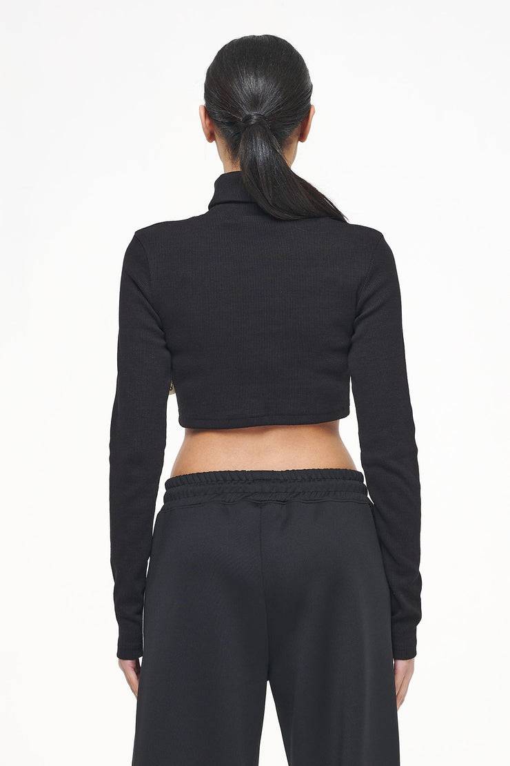 Pegador Zito Rib Cropped Turtleneck Longsleeve Black