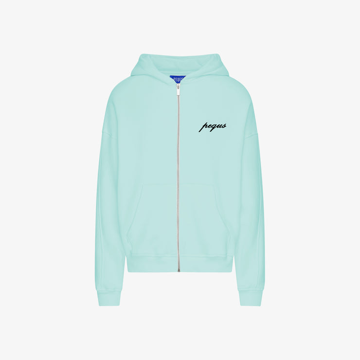Pequs A Paradise Beach Club Graphic Zip Hoodie