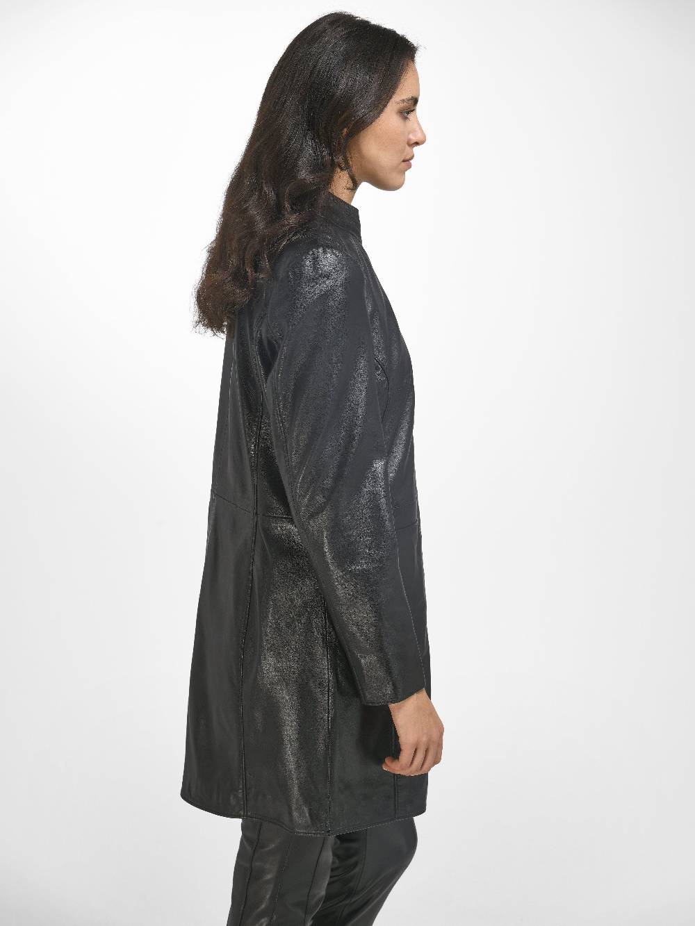 Emilia Lay Leder-Long-Jacke