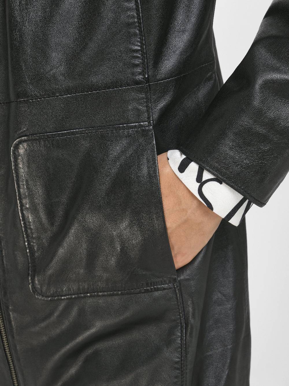 Emilia Lay Leder-Long-Jacke