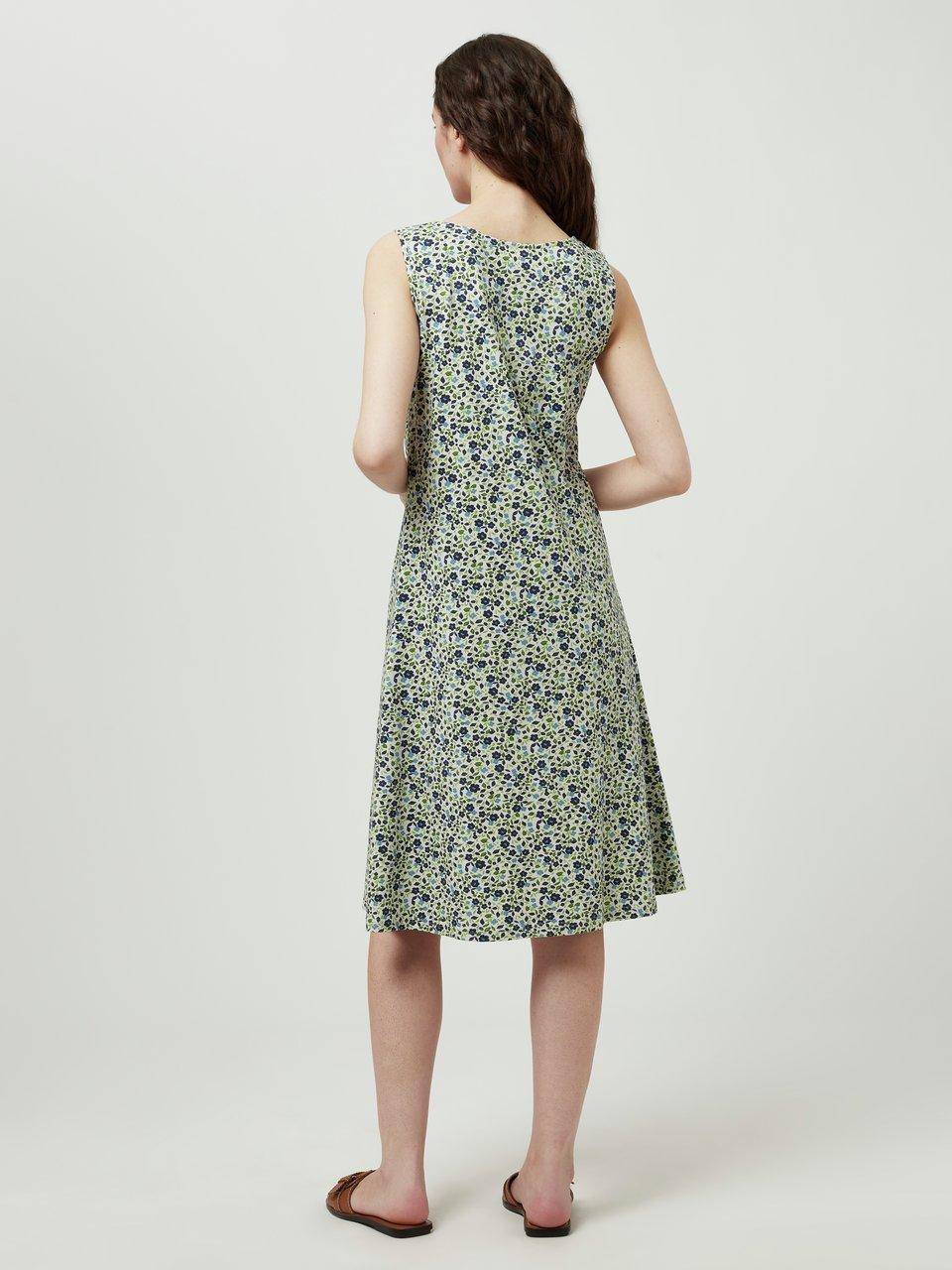 Green Cotton Ärmelloses Jerseykleid Julia