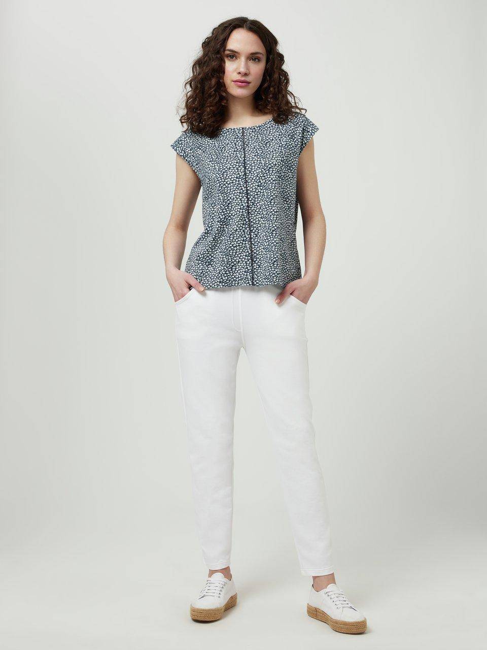 Green Cotton Leggings Rie In Denim-Optik