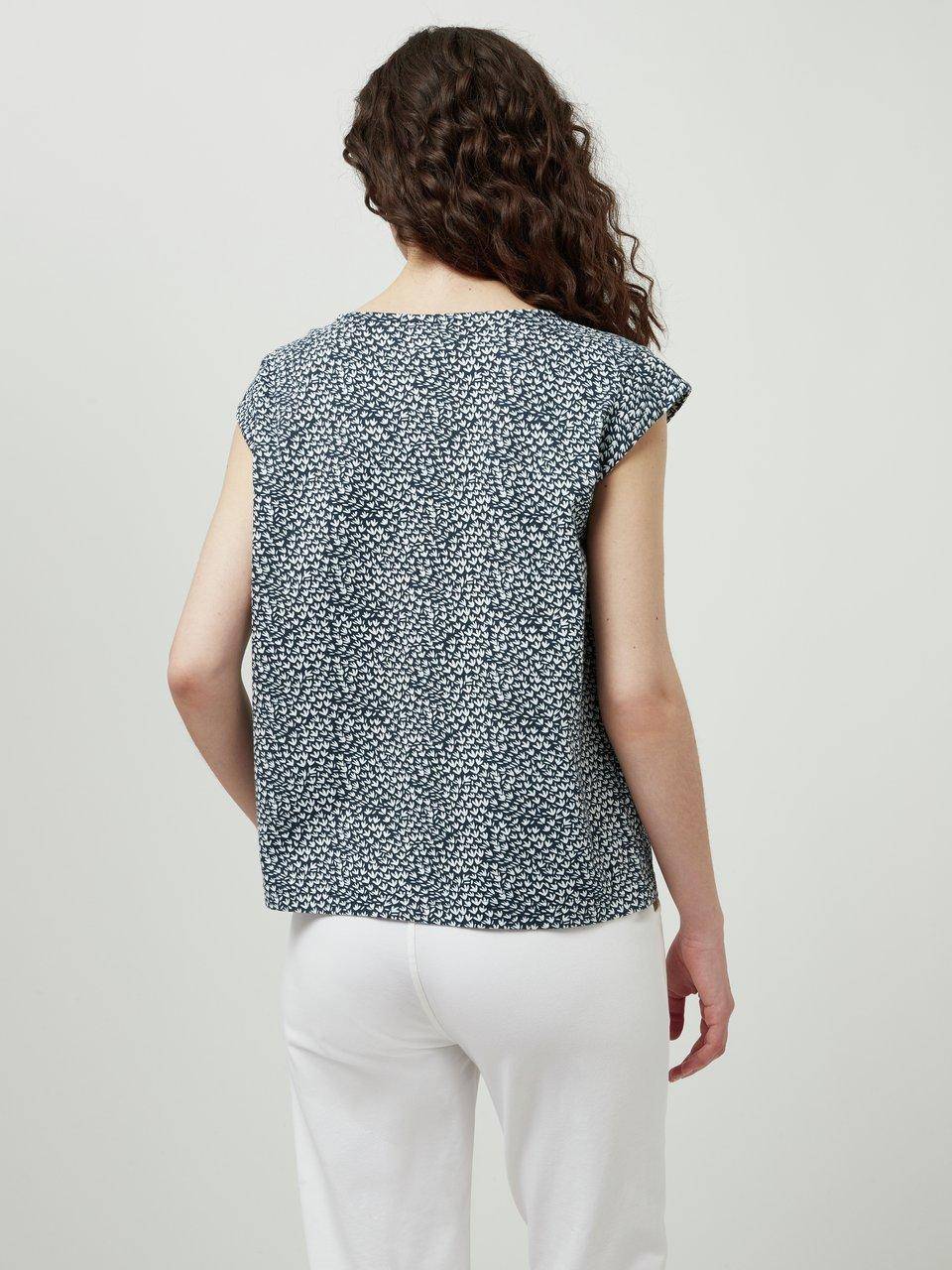 Green Cotton Rundhals-Shirt Anne Sofie