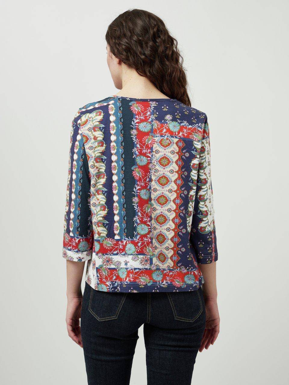 Green Cotton Rundhals-Shirt Vera