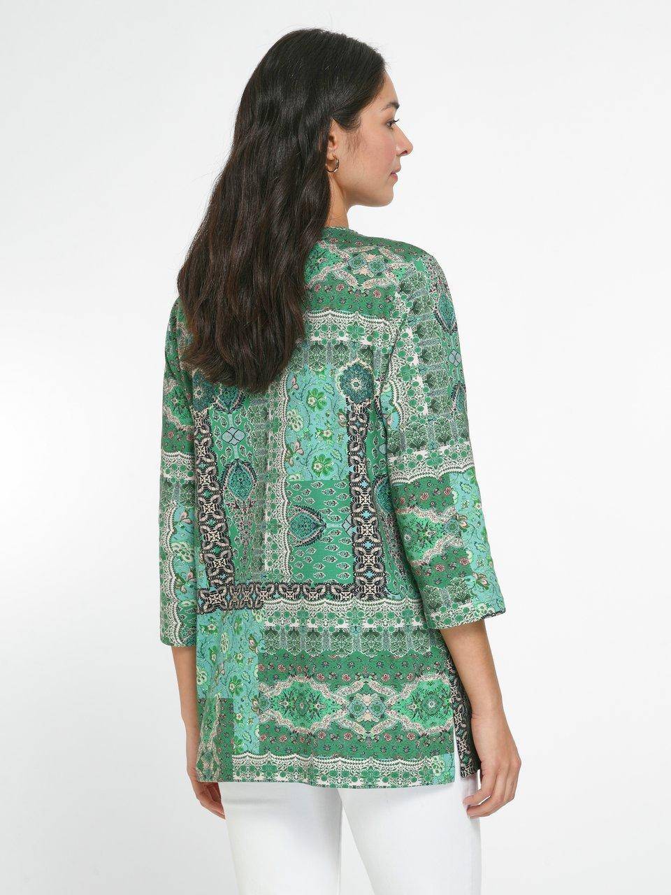 Green Cotton Splitneck-Shirt