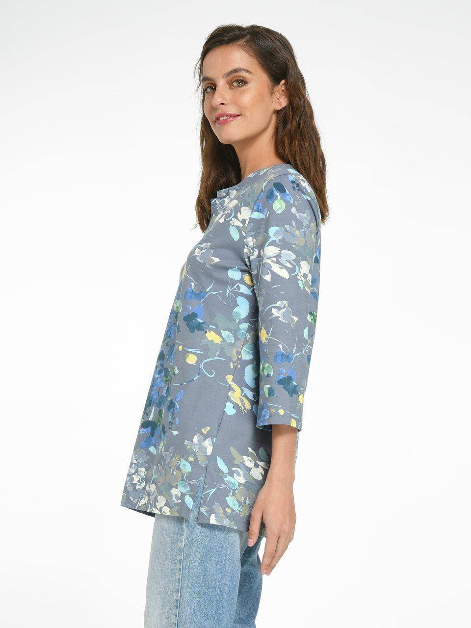 Green Cotton Splitneck-Shirt Erika