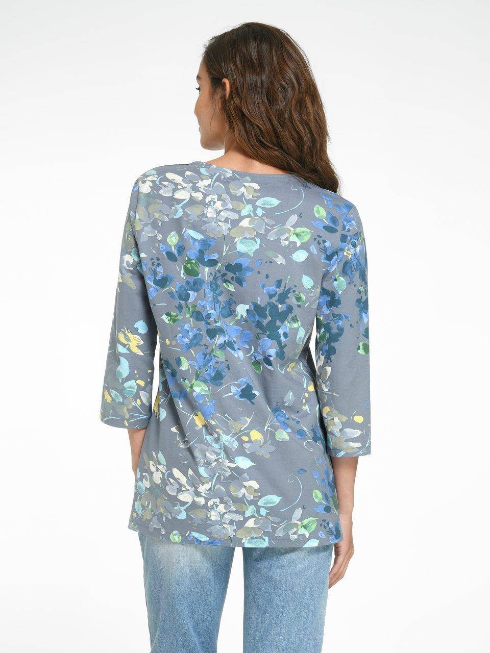 Green Cotton Splitneck-Shirt Erika