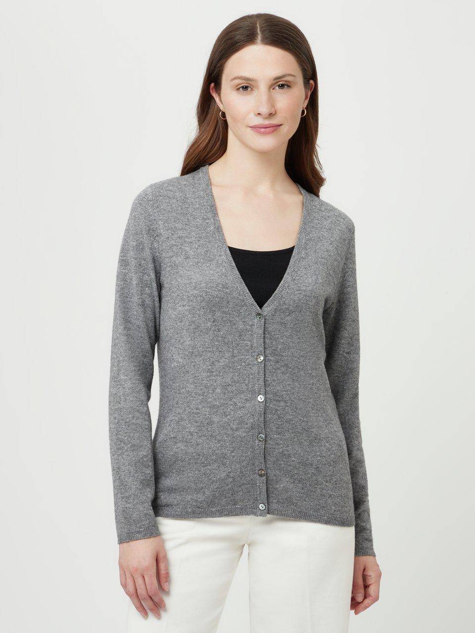 include Strickjacke mit tiefem V-Ausschnitt