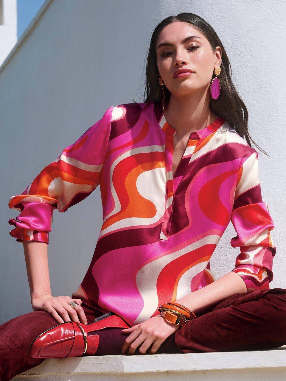 HERZEN´S ANGELEGENHEIT Long-Bluse mit Rundhals-Ausschnitt