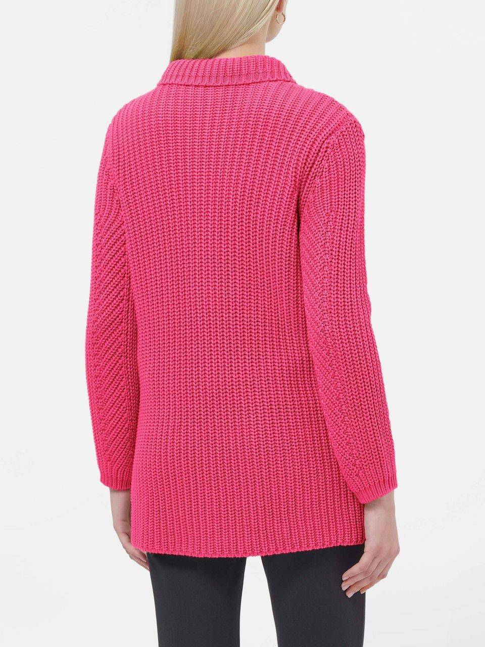 Peter Hahn Long-Strickjacke