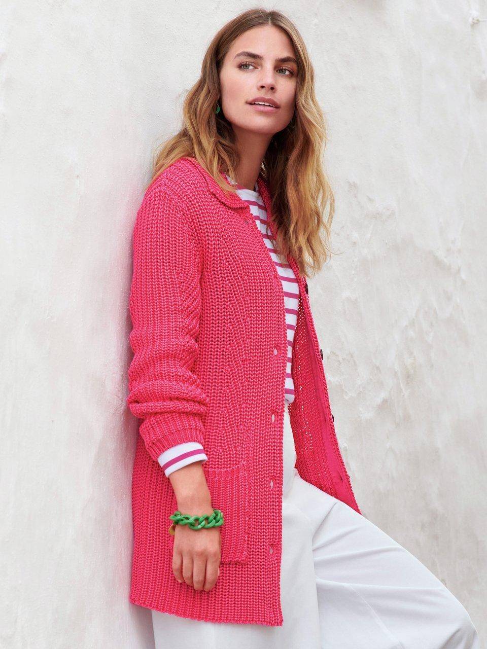 Peter Hahn Long-Strickjacke