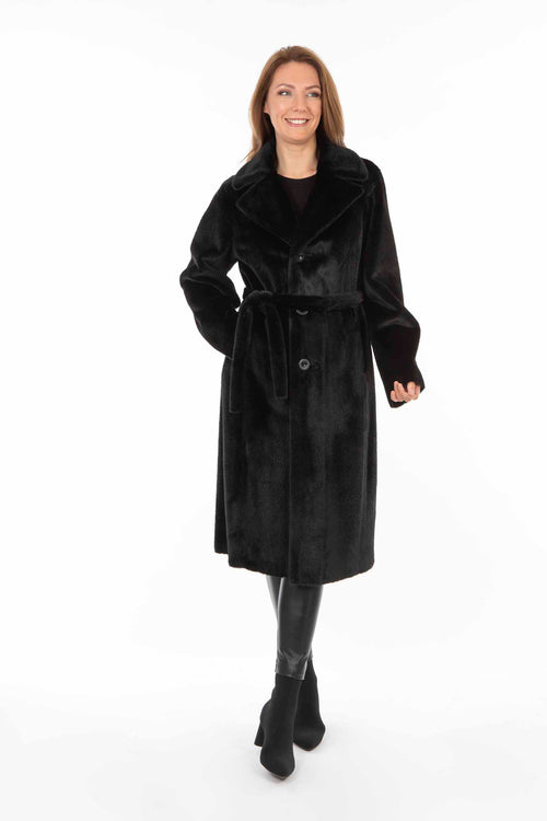 Petite M. Kunstlammfellmantel Zum Wenden In Farbe Schwarz