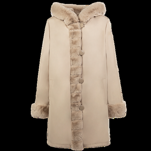 Petite M. Kunstpelz Kurz Mantel Wendeteil In Der Farbe Beige