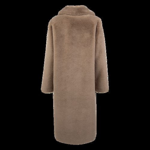 Petite M. Langer Kunstpelz Mantel In Sandfarbe Beige