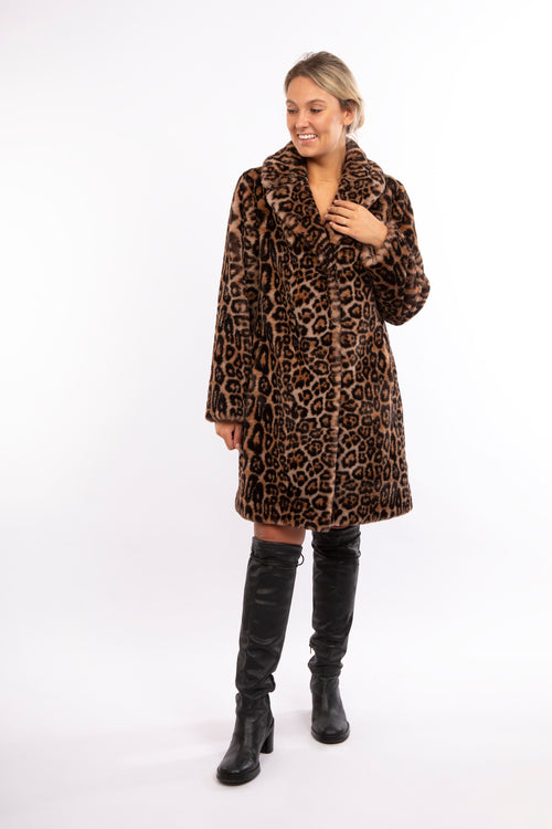 Petite M. Blazermantel mit Leopardenmuster