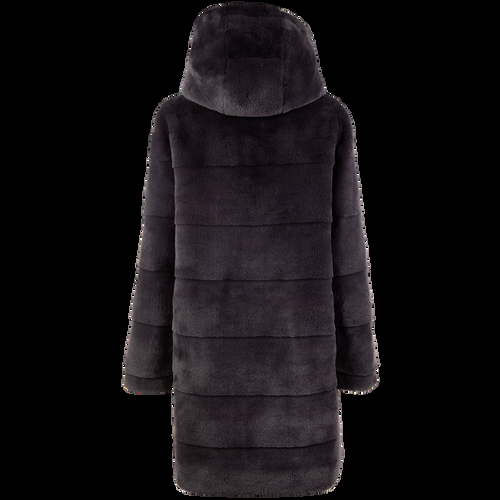 Petite M. Kunstfell Mantel Mit Kapuze Anthrazit