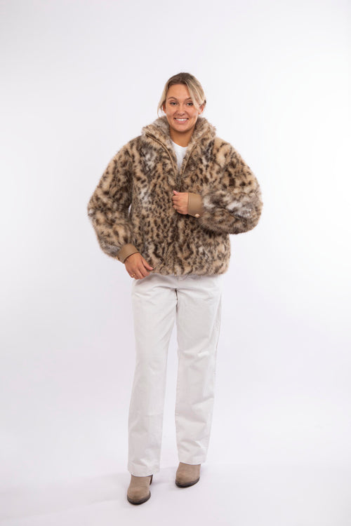 Petite M. Kunstpelz Blouson mit Tiger-Print