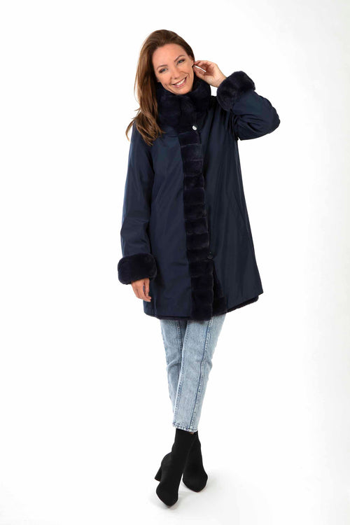Petite M. Kunstpelz Jacke Zum Wenden Blau