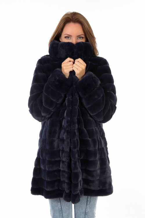 Petite M. Kunstpelz Jacke Zum Wenden Blau