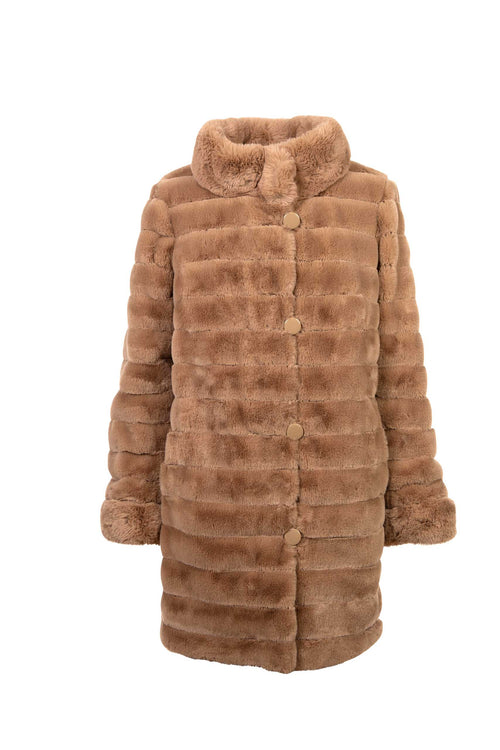 Petite M. Kunstpelz Jacke Zum Wenden Camel