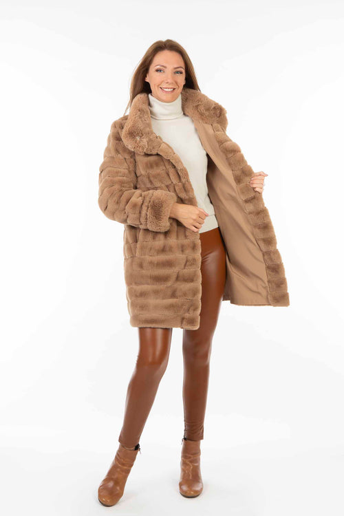 Petite M. Kunstpelz Jacke Zum Wenden Camel