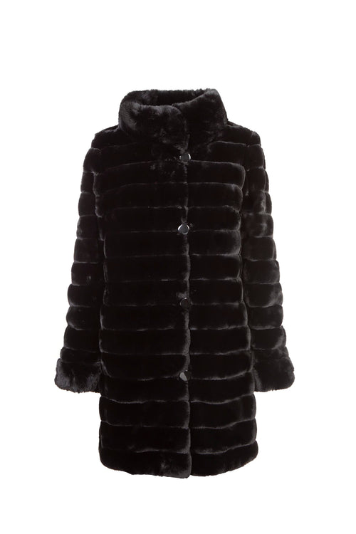 Petite M. Kunstpelz Jacke Zum Wenden Schwarz