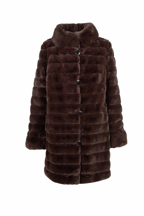 Petite M. Kunstpelz Jacke Zum Wenden Schwarz - Braun