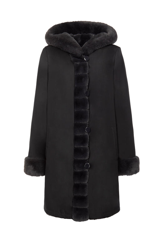 Petite M. Kunstpelz Mantel Wendenteil Im Anthrazit