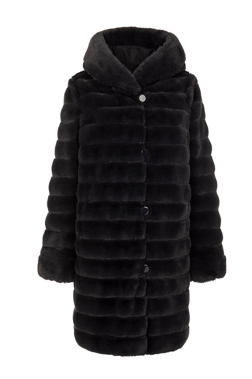 Petite M. Kunstpelz Mantel Wendenteil Im Anthrazit